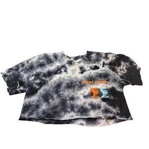 Civil Regime Womens Grey Echos Of Chaos Rebel Youth Crop T-shirt Tee Size Medium